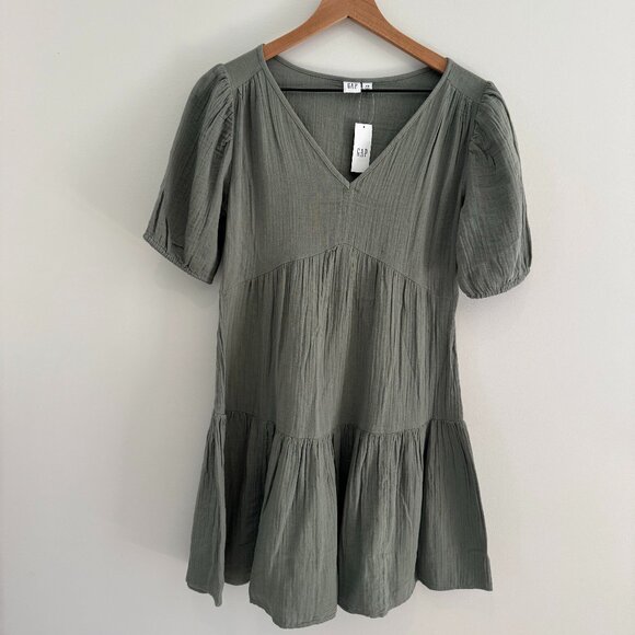 Gap Factory Gauze Puff Sleeve Mini‎ Dress XS - Picture 2 of 11